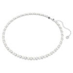Matrix set Crystal pearl, Round cut, White, Rhodium plated